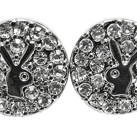 Playboy Jewelry Set Bunny Necklace Stud Earrings in Gift Box Swarovski Crystals - Picture 12 of 15